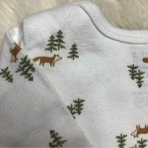 Child Of Mine Onesie  Diaper Shirt Long Sleeved White / Foxes Size 0-3 Months - Picture 15 of 16